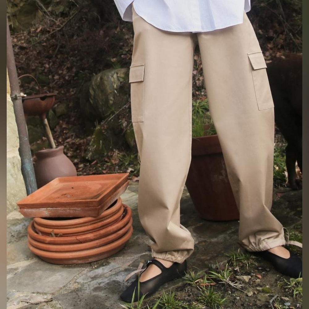 Zara cargo pants Straight Leg  Cargo Camel Sz L. M BNWT - Picture 12 of 12